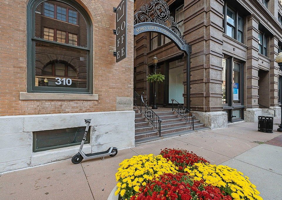 Front of the building.