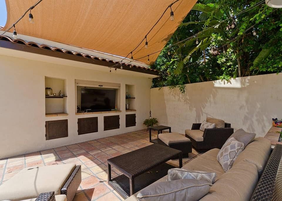 Outdoor living room with ChromeCast TV