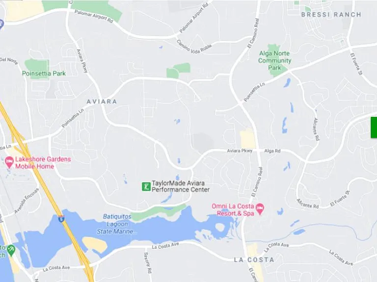 Green box is where you'd be living - close to shops, schools, and beaches.