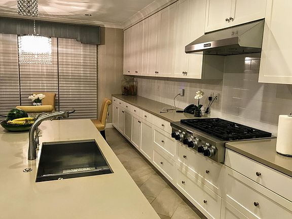 Kitchen with extended countertop