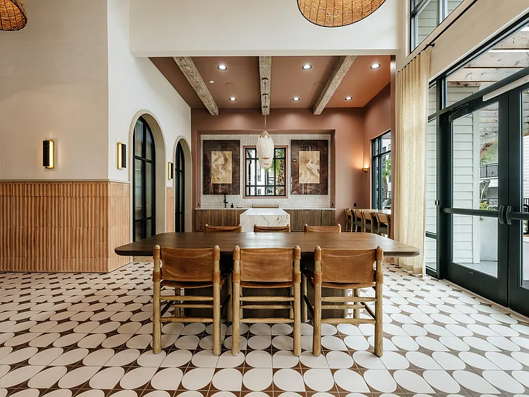 Thoughtful details throughout clubhouse at Asher Apartments in North Charleston