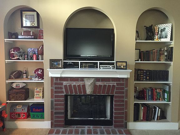 Den with built in bookcases