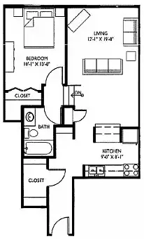 Floor plan One Bedroom G