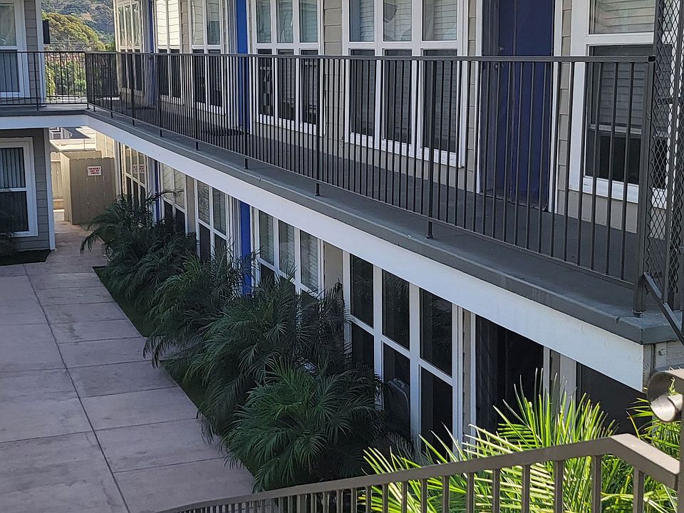 Innear courtyard access to first and second floor apartments at 5747 Lauretta Street Apartments in San Diego, Caliornia.