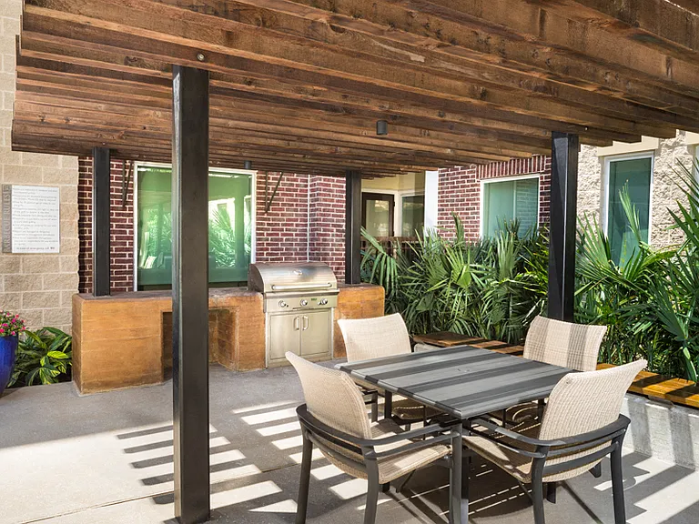 Outdoor grilling and dining areas