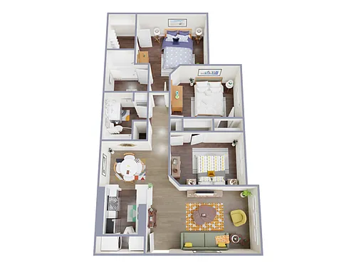 Floor plan 3 Bed, 2 Bath