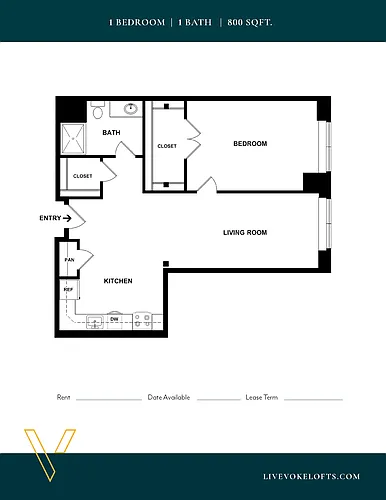 Floor plan One Bedroom One Bathroom