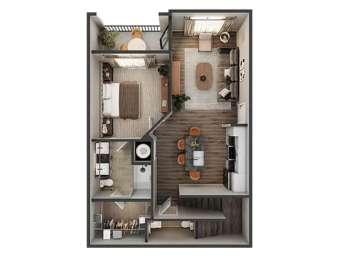Floor plan 2 Story Loft 1 - 3x2.5