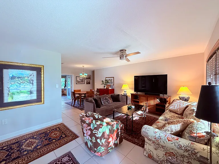 Living room and dining room
