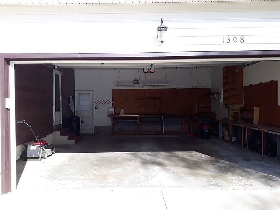 2 car garage with work bench