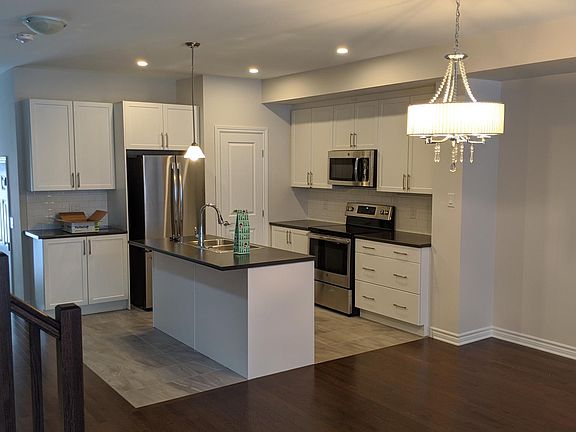 View of whole kitchen from living room