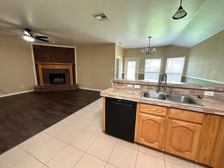 kitchen fireplace