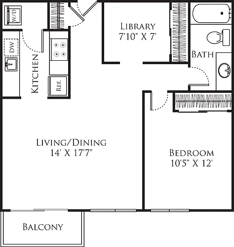 Floor plan 1 Bedroom E2