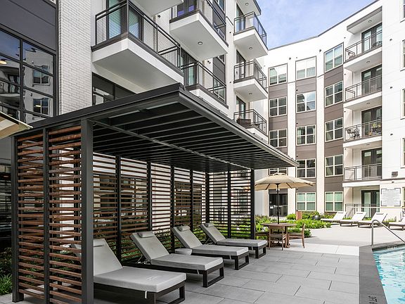 Covered pool lounge seating