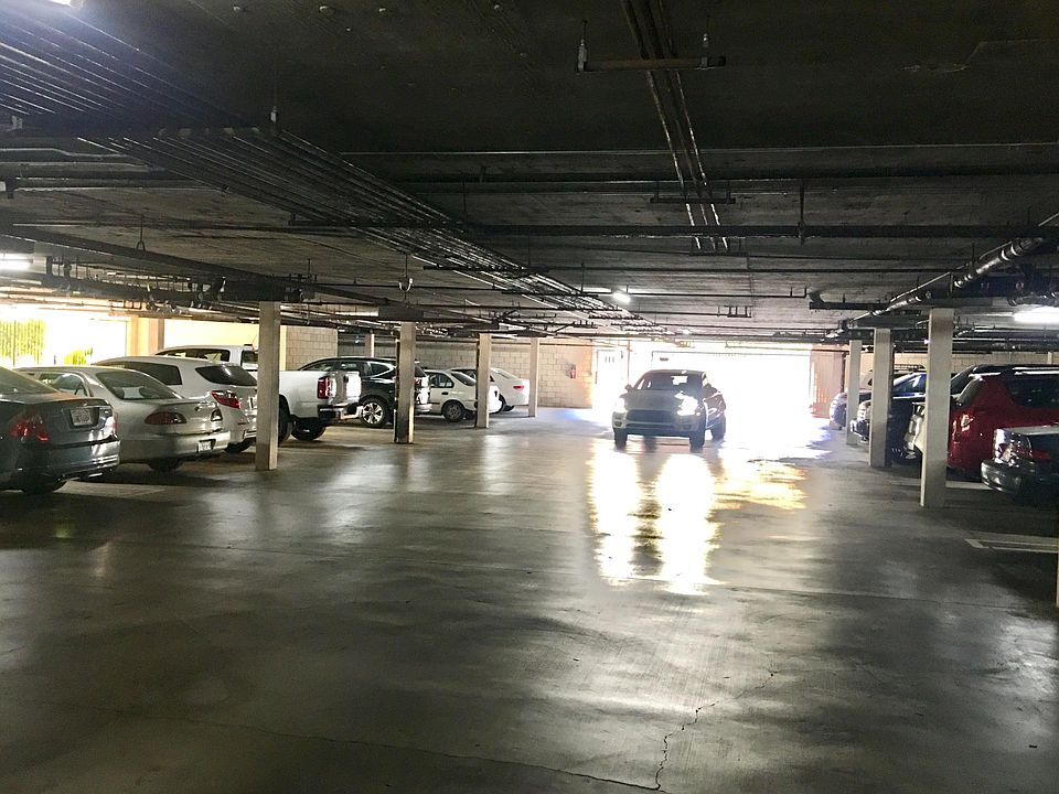 Gated common condo parking.