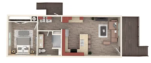 Floor plan 1x1 at Country Lane