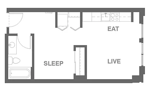 Floor plan 1x1 A Open MFTE