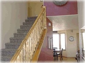 Hewn log Bannister and rails