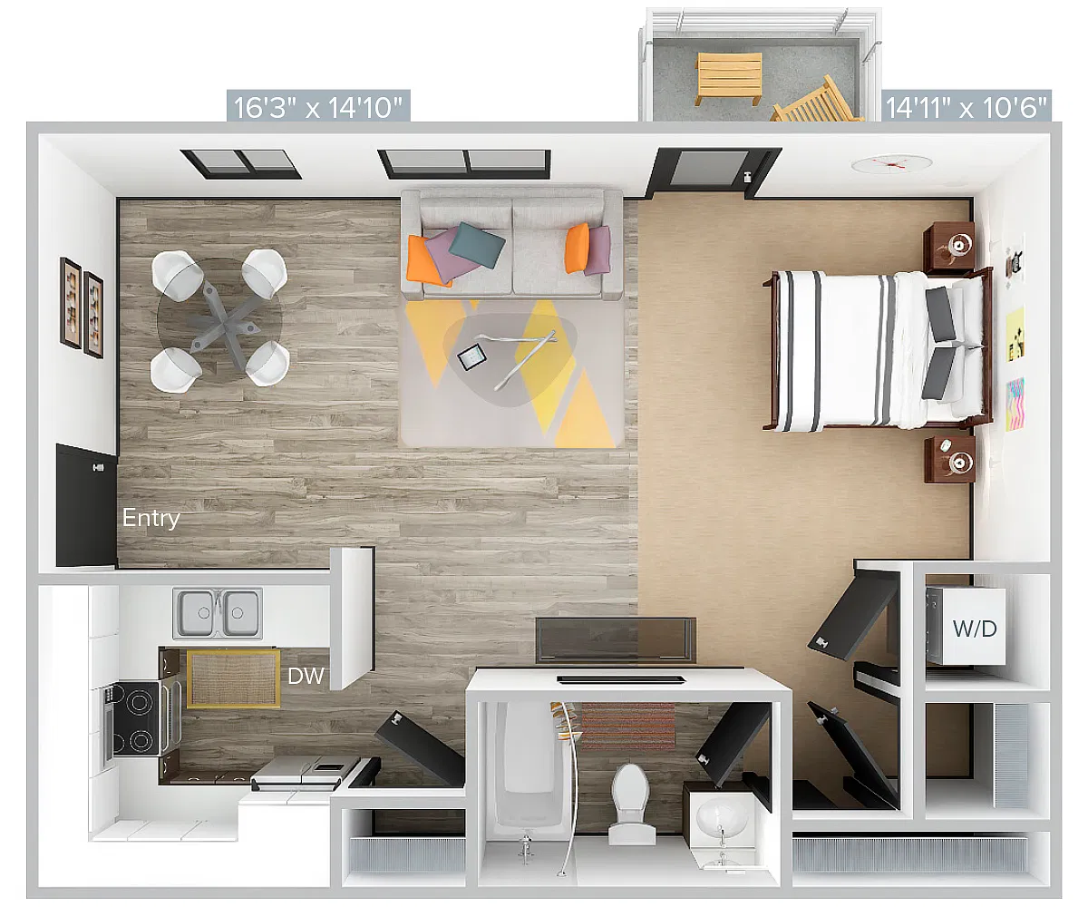Floor plan C-1B1B-549SF-112-Premier
