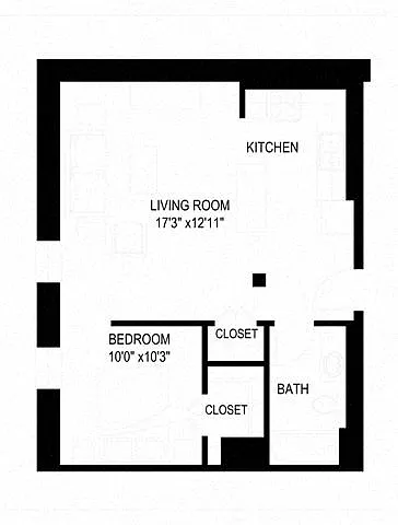 Floor plan 1 BR - F