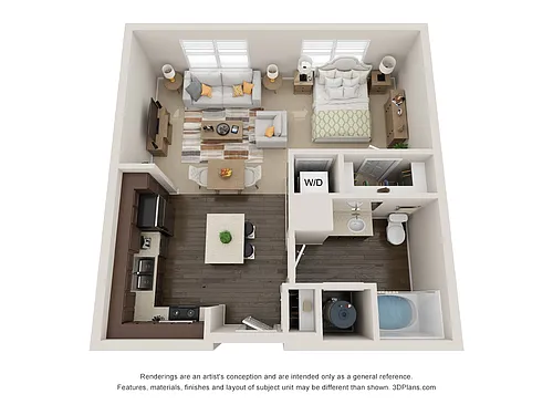 Floor plan S2: 0 Bed 1 Bath
