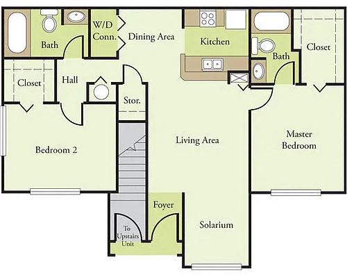 Floor plan Two Bedroom Two Bath B1 60%