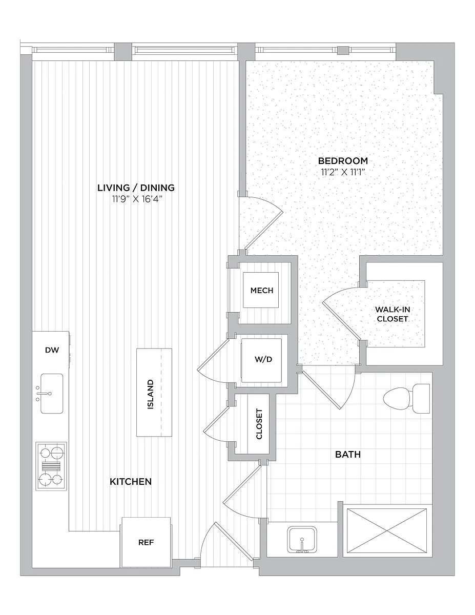 Floor plan 1 Bed/1 Bath-A5A
