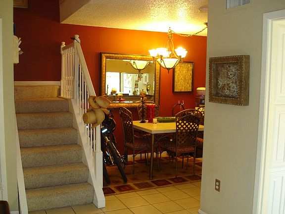 Dining room and stairs.