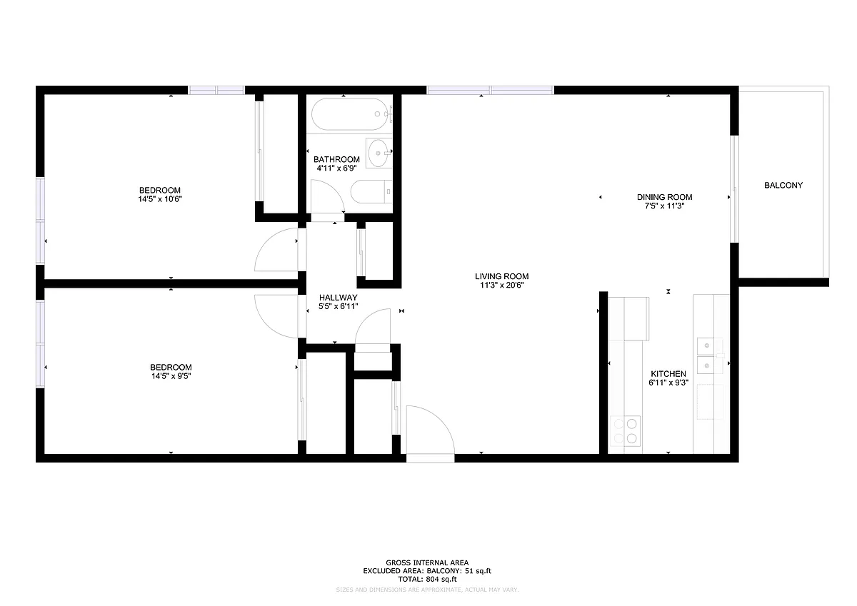 Floor plan Virginia Terrace Two Bedroom