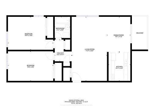 Floor plan Two Bedroom