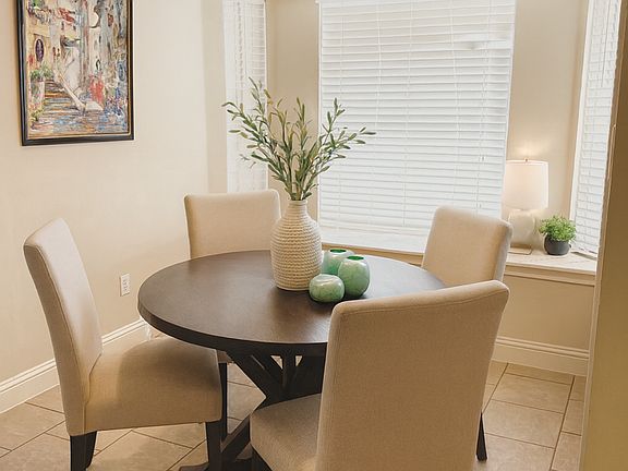 Breakfast area with window seat.