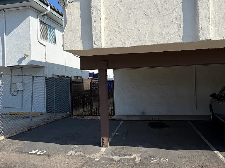 One covered parking space
