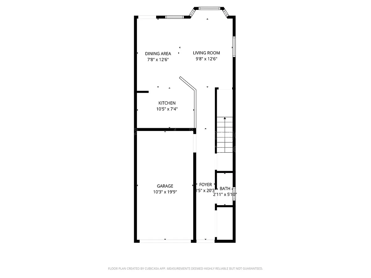 Floor plan 1 Bedroom 1.5 Bath