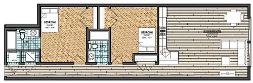 Floor plan 2 bed 2 bath