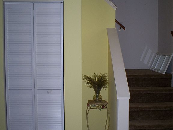 Walk-in closet/Stairway with new carpeting
