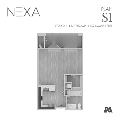 Floor plan 0 Bed/1 Bath