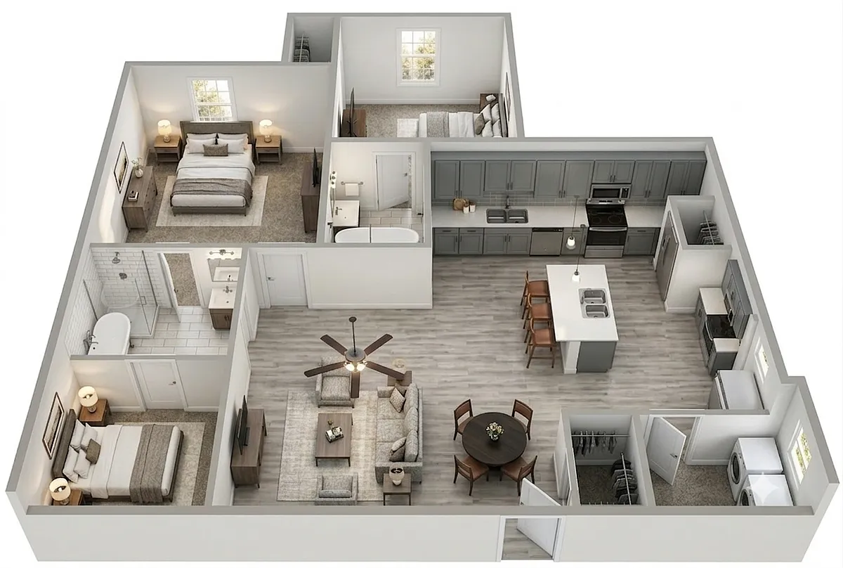 Floor plan 2 bedroom 2 bathroom