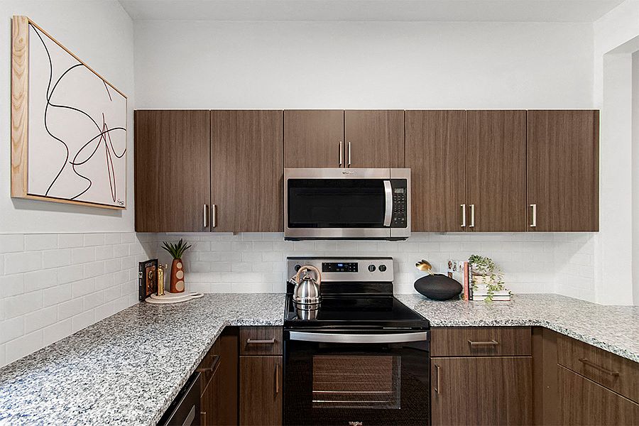 Upgraded kitchen with granite countertops