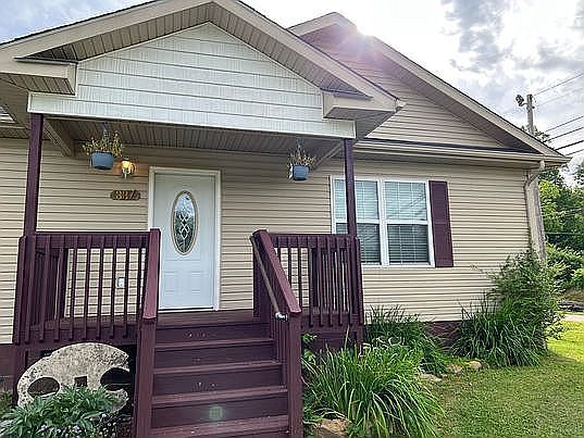 Newly stained front porch. 