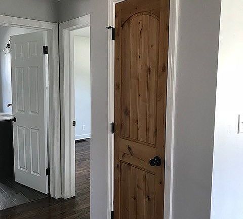 Natural wood door accents
