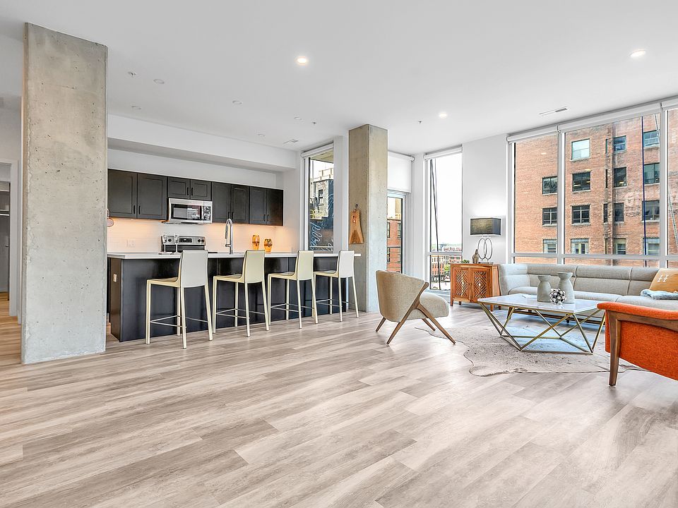 The Blonde Apartments open layout and kitchen
