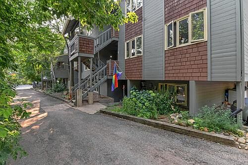 Exterior entrance to condo (1/2 flight of stairs up). End unit!
