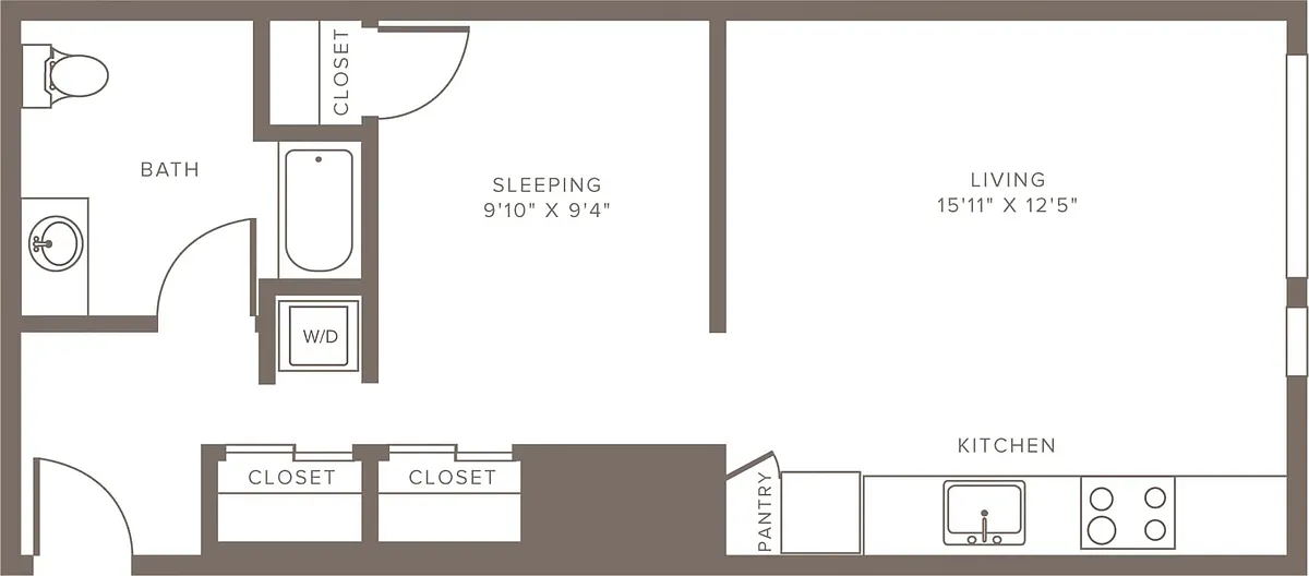 Floor plan ZA1 - One Bedroom -MFTE - Income Restricted