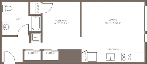 Floor plan ZA1 - One Bedroom -MFTE - Income Restricted