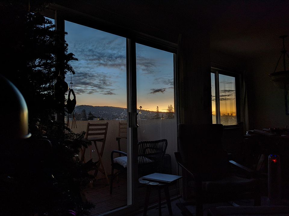 Rising sun viewed from Living Room.