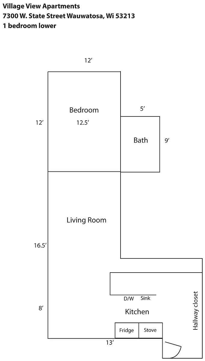 Floor plan one bedroom