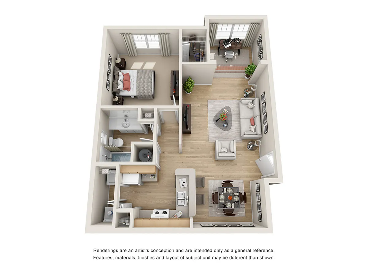 Floor plan 1x1 Den