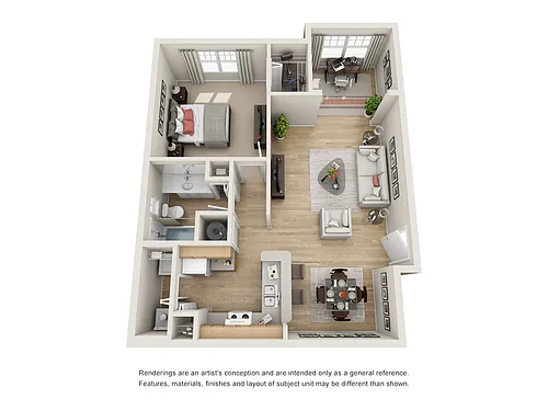 Floor plan 1x1 Den