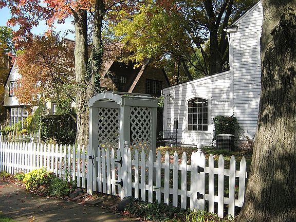 Nice corner lot with established gardens.