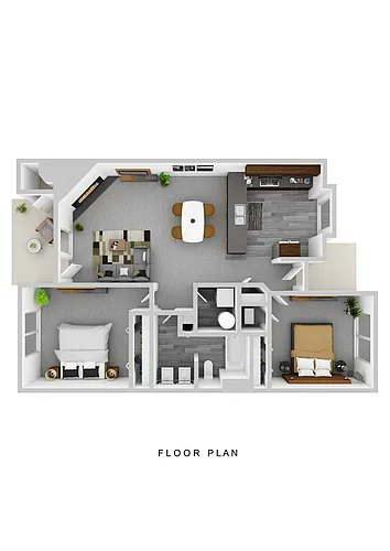 Floor plan Monterey Renovated 2x1